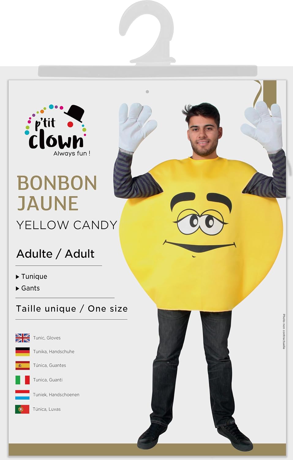 P'TIT CLOWN — Costume Bonbon Adulte Taille Unique – Image 5