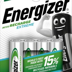 Energizer Piles Rechargeables AA, Recharge Extreme, Lot de 4