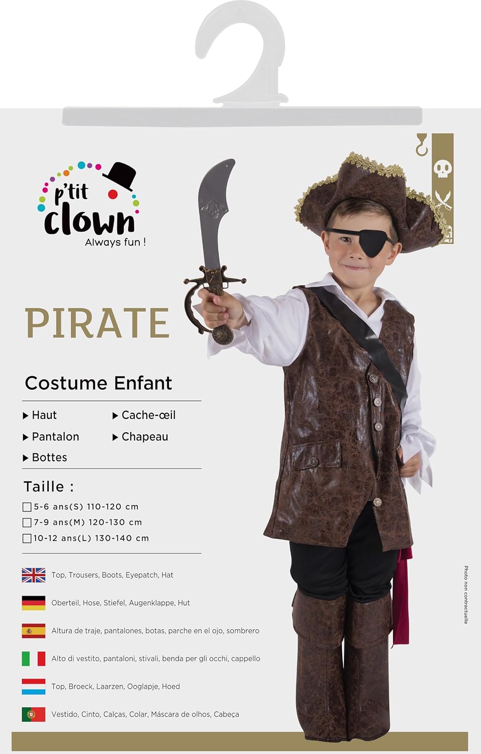P'TIT CLOWN — Déguisement Pirate Garçon 7-9 ans – Image 4