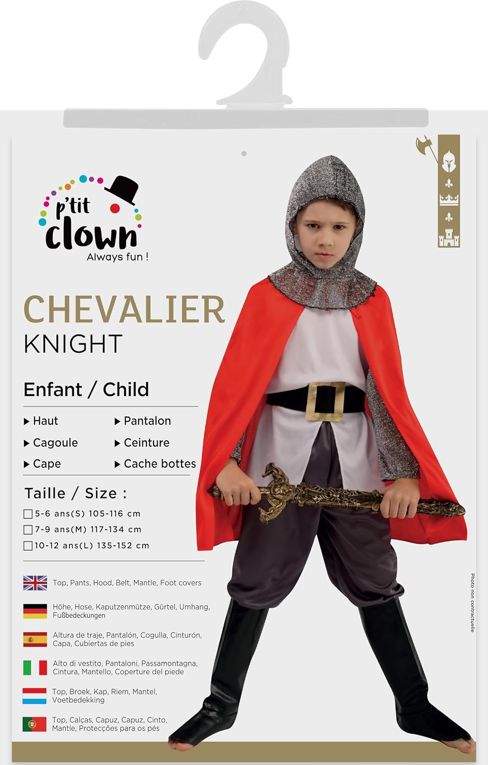 P'TIT CLOWN — Déguisement Chevalier Enfant 7-9 ans – Image 4