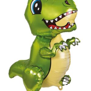 P'TIT CLOWN - Ballon Aluminium Dinosaure - Air - À Poser - Parfait pour Décoration Fête Anniversaire, Baptême, Baby Shower (Petit T-Rex)