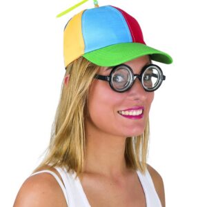 P'TIT CLOWN - Chapeau Humoristique, Drôle - Accessoire de Déguisement Adulte - Pour Carnaval, Fêtes à Thèmes, Cosplay - Multicolore - Adulte - Unisexe (Casquette à hélice multicolore)