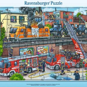 RAVENSBURGER — Puzzle cadre enfant 30-48 pièces Les Pompiers