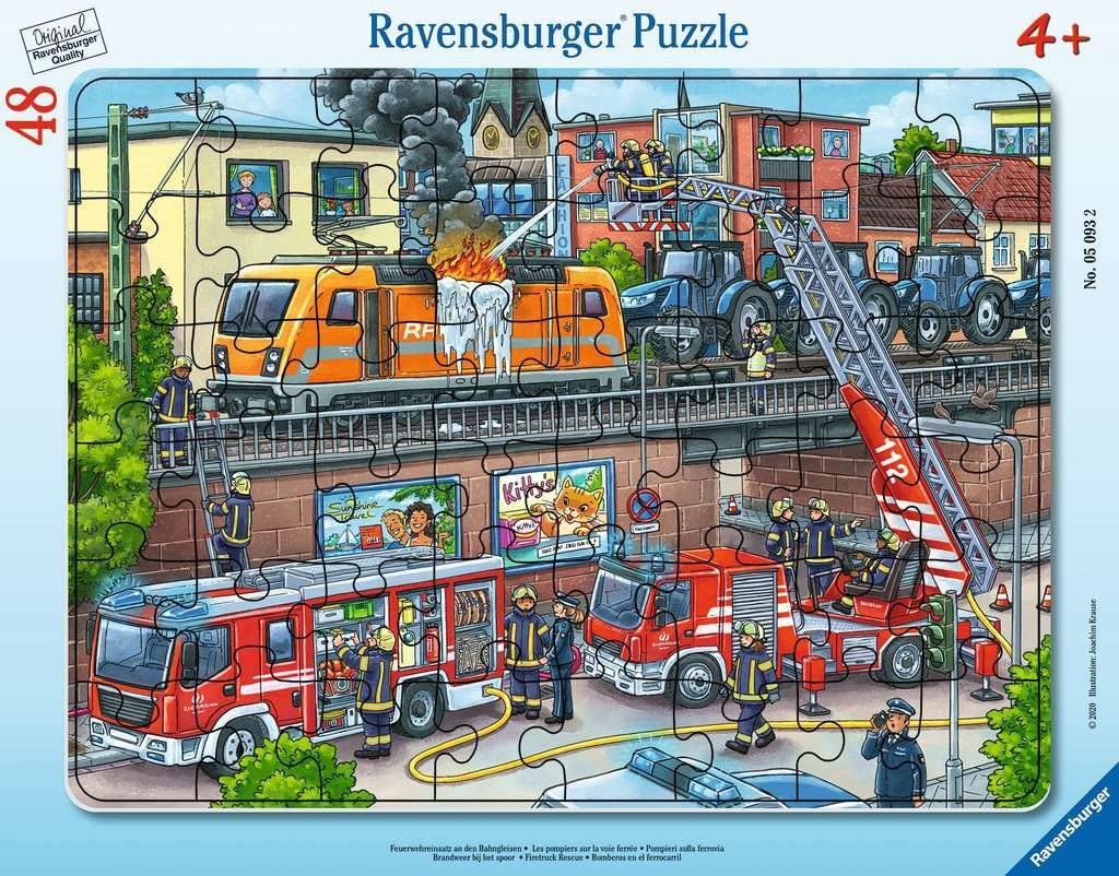 RAVENSBURGER — Puzzle cadre enfant 30-48 pièces Les Pompiers