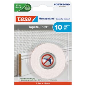Tesa 77742 - Ruban double-face spécial Papier Peint - 1,5m:19mm