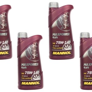 MANNOL Maxpower 4x4 75W-140 API GL 5 LS Huile de transmission 4 pièces de 1 litre