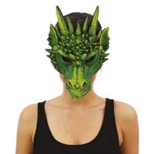 P'TIT CLOWN - Masque de Déguisement Adulte - Dinosaure - Dragon - en Mousse Polyuréthane - Parfait pour Carnaval, Halloween, Fêtes Costumées et Évènements à Thème (Dragon)