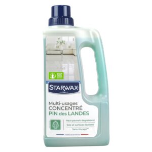 STARWAX - Nettoyant Fraîcheur Pin des Landes - Nettoie et Dégraisse les Sols et Surfaces Lavables - A Base d'Huiles Essentielles de Pin - Sans Rinçage* - Fabriqué en France - 1L - 200m² - Lot de 2