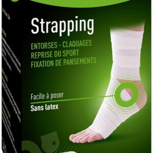 Urgo - Strapping - Bande élastique adhésive - Contention / Fixation de pansements - 1 bande 2,5mx8cm