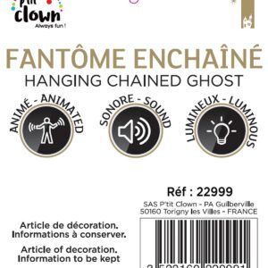 Alternative view of P'TIT CLOWN — Automate Halloween Fantôme enchaîné 130 cm