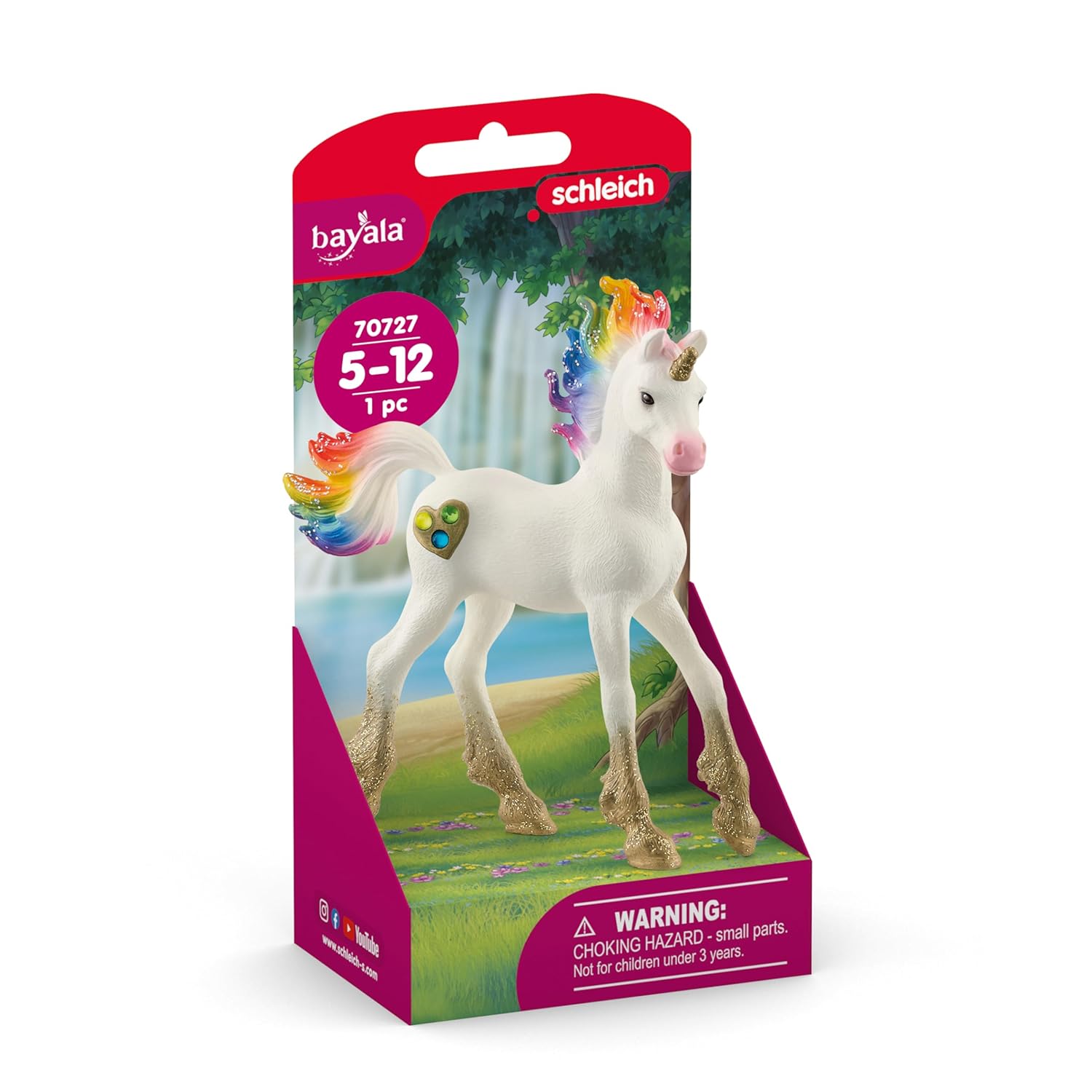 Schleich 70727 Licorne Arc-en-Ciel, Poulain (bayala) Multicolore