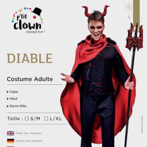 Alternative view of P'TIT CLOWN — Déguisement Diable Adulte Rouge L-XL