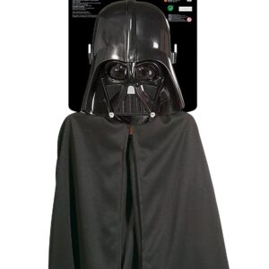 RUBIE'S STAR WARS Officiel - Déguisement Enfant Dark vador - Taille Unique 5-8 ans - Kit Avec Masque et Cape Longue avec Attaches velcro sur les épaules -Pour Hallowwen, Carnaval
