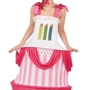 P'TIT CLOWN - 86899 - Déguisement Gâteau d'Anniversaire Adulte - Combinaison, Chapeau - Parfait pour Costume Carnaval, Halloween, Cosplay, Soirées Déguisées - Polyester - Taille Unique - Multicolore