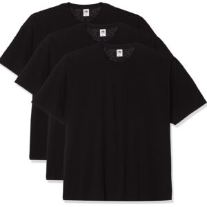 Fruit of the Loom Valueweight Tee, 3 Pack T-Shirt, Noir (Black 36), XXXX-Large (Size:4XL) (Lot de 3) Homme