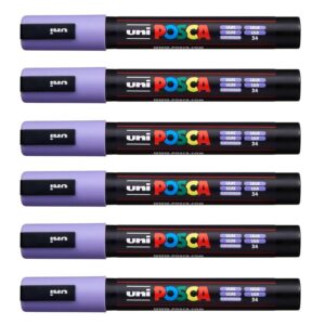 POSCA Uni-Ball PC-5M Lot de 12 balles Lilas