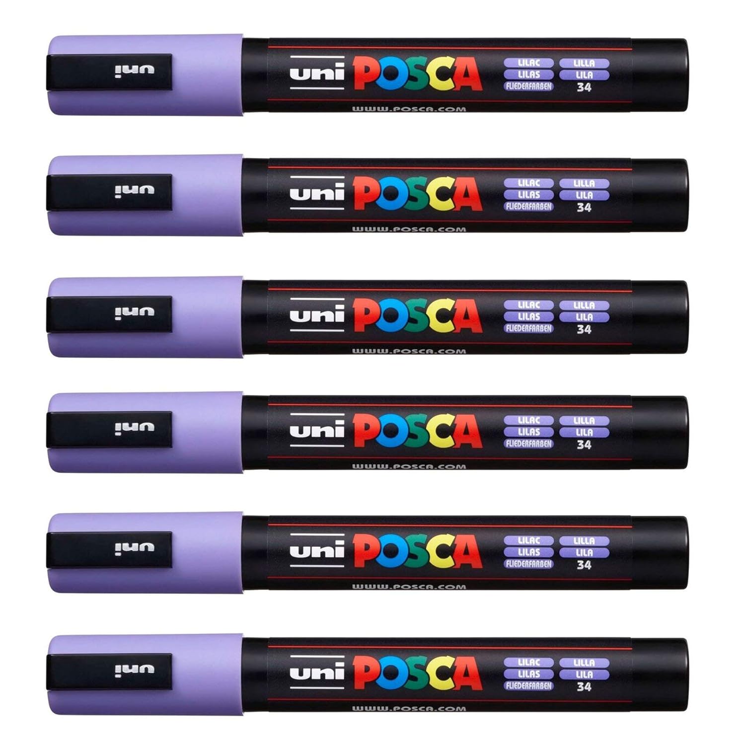 POSCA Uni-Ball PC-5M Lot de 12 balles Lilas