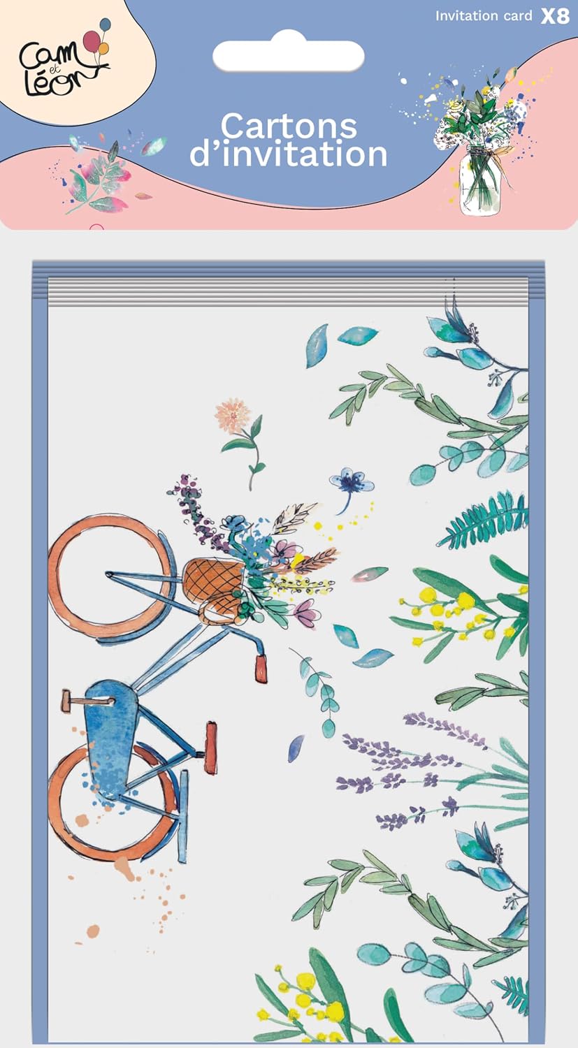CAM ET LEON — Cartons d'invitation champêtre x8 – Image 2