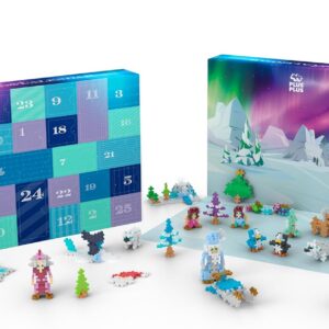 PLUS PLUS - Calendrier de l'Avent avec 25 Surprises - Jeu de Construction Enfant - Aventure de Noël Créative avec Instructions - Environ 600 Pièces - pour Fille et Garçons Dès 5 Ans