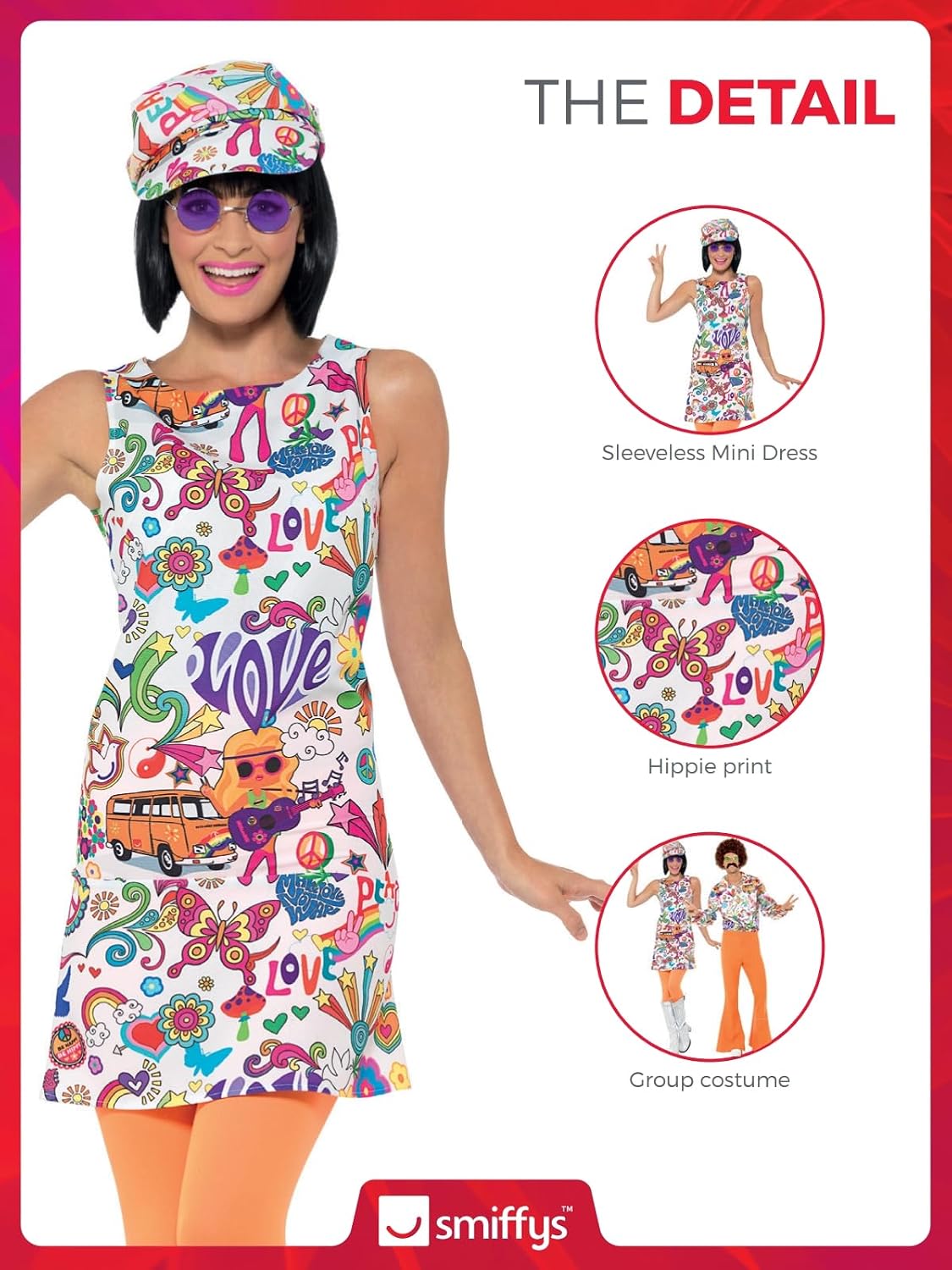 SMIFFYS — Costume femme années 60 avec robe et chapeau – Image 4