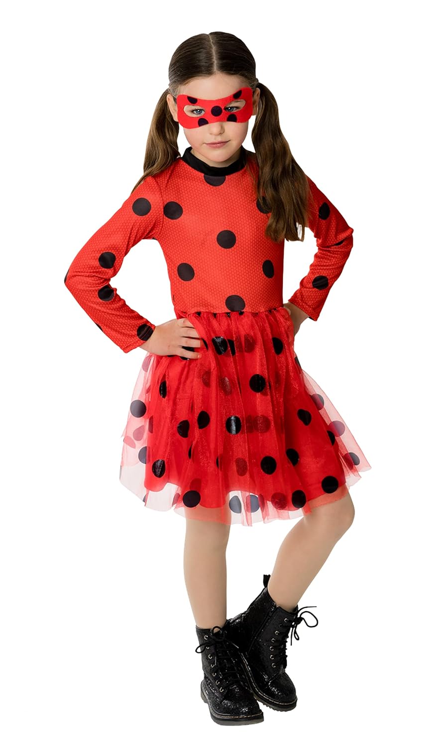 RUBIE'S Miraculous Officiel - Déguisement Robe Tutu Ladybug pour Enfant sans Masque - Taille Unique 5-8 ans. Idée Cadeau pour Carnaval, ou Anniversaire LadyBug Miraculous