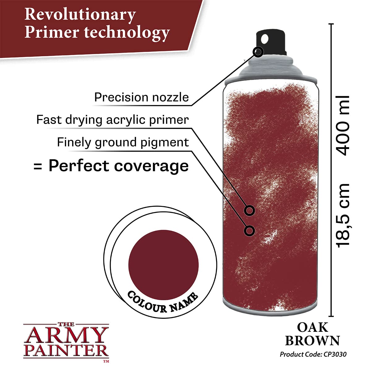 THE ARMY PAINTER Colour Primer Oak Brown — Spray acrylique 400 ml – Image 2