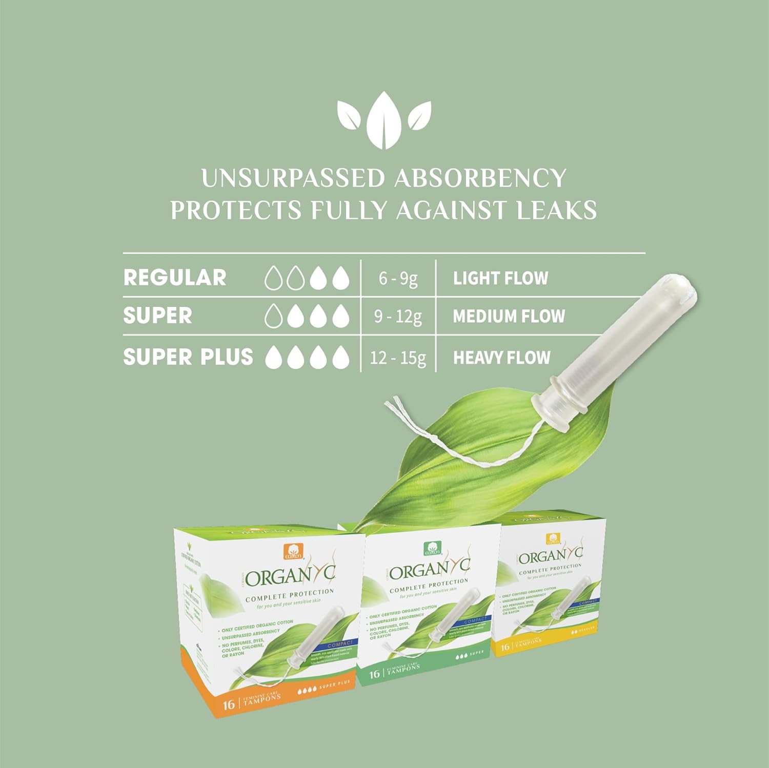ORGANYC — Tampons super avec éco-applicateur, 16 unités – Image 3