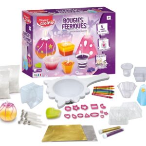 Maped Creativ - Loisirs Créatifs Coffret Féeriques dès 8 Ans-Kit Travaux Manuel Enfant pour Fabriquer des Bougies Cire Originales et Colorées, J45026, Multicolore
