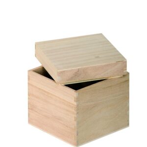 Artemio Boîte Cube à Décorer, Bois, Beige, 12 x 12 x 12 cm VIBB19