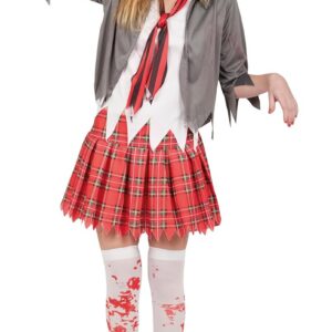 P'TIT CLOWN - Costume Etudiant Sanglant - Etudiante Sanglante - Adulte - Parfait pour Halloween, Fêtes Costumées et Évènements à Thème (Femme, L-XL)