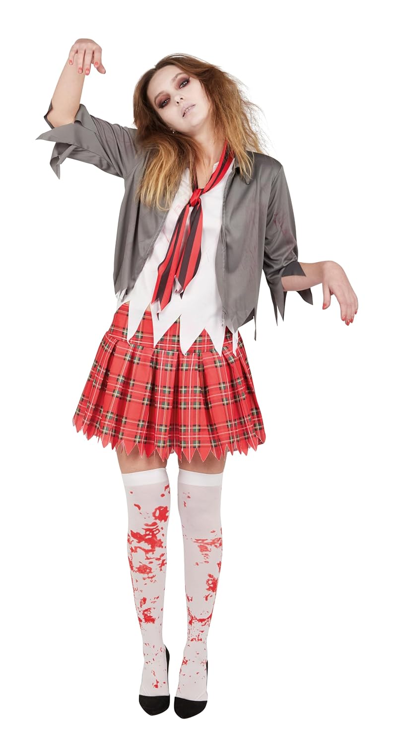 P'TIT CLOWN - Costume Etudiant Sanglant - Etudiante Sanglante - Adulte - Parfait pour Halloween, Fêtes Costumées et Évènements à Thème (Femme, L-XL)