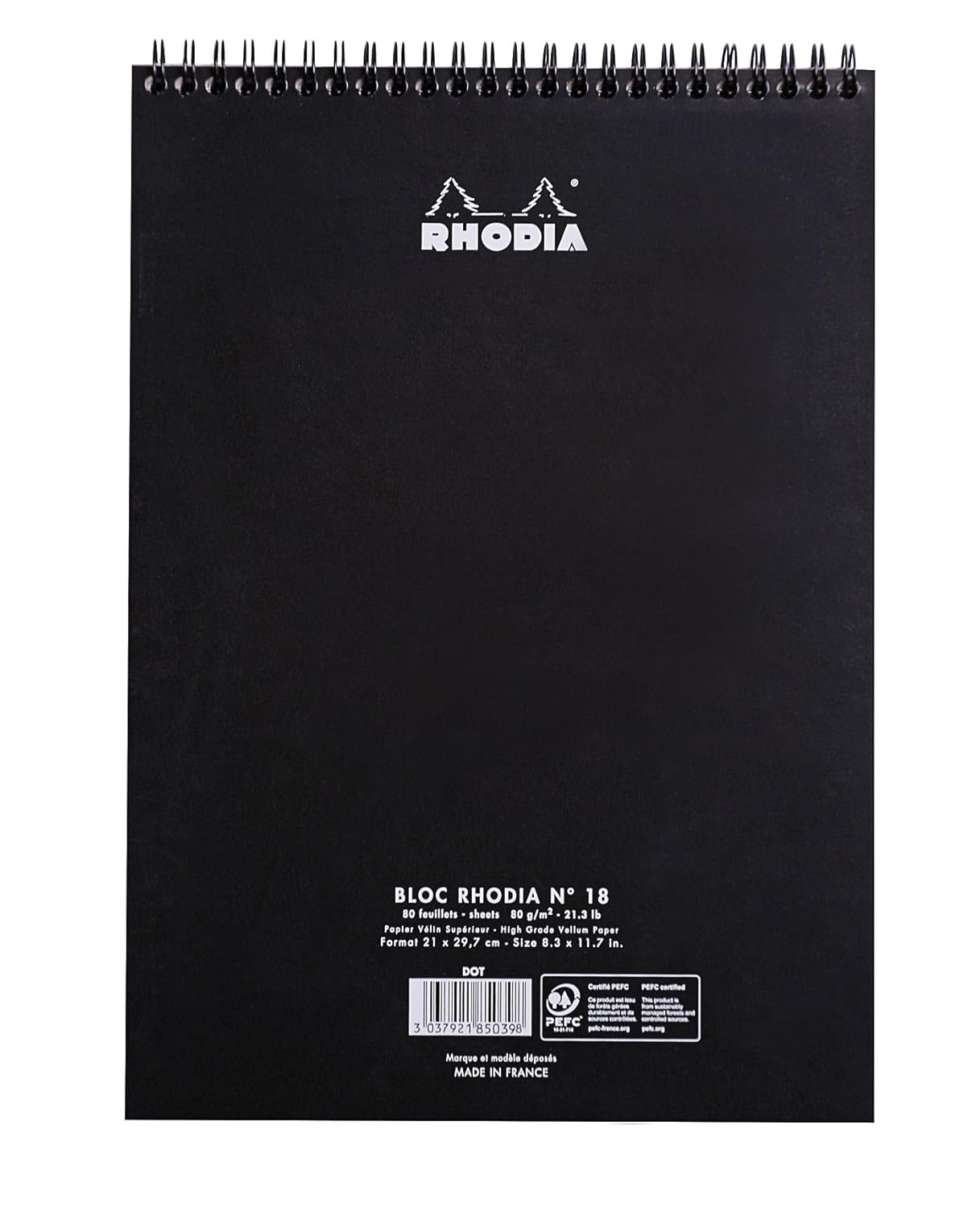 RHODIA — Bloc-notes à spirale A4 pointillés 80 feuilles – Image 2