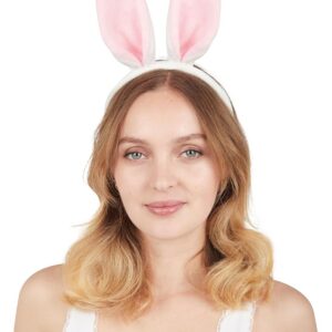 P'TIT CLOWN — Serre-tête Oreilles de Lapin Blanc et Rose