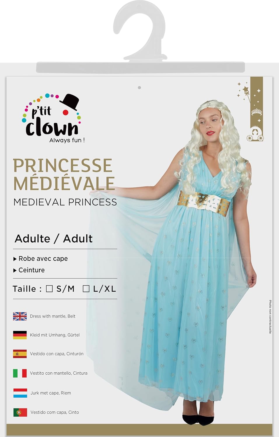 P'TIT CLOWN — Déguisement Princesse Médiévale Femme L/XL – Image 4
