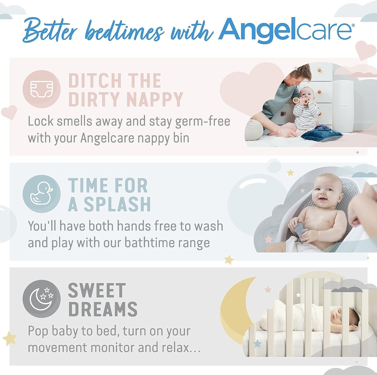 Babyhome et Bellemont Angelcare 3 Recharges pour Poubelle à Couche Bleu – Image 7