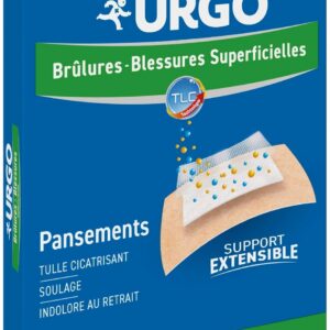 Urgo - Pansements Brûlures - Blessures superficielles - Tulle lipido-colloïde - Grand format, x4