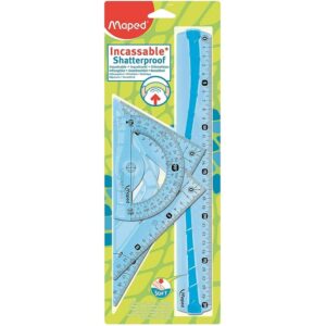 MAPED Kit de géometrie Flex incassable 4 pièces règle de 30 cm