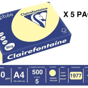 Alternative view of Clairefontaine - Trophee - Ramette de 500 feuilles papier couleur - 80 g - A4 - Clementine - Lot de 5