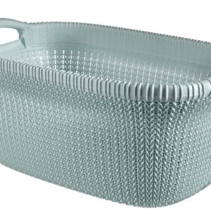 Curver | Panière à Linge +/-40L Tricot 59,5x38,5x27 cm Bleu Gris