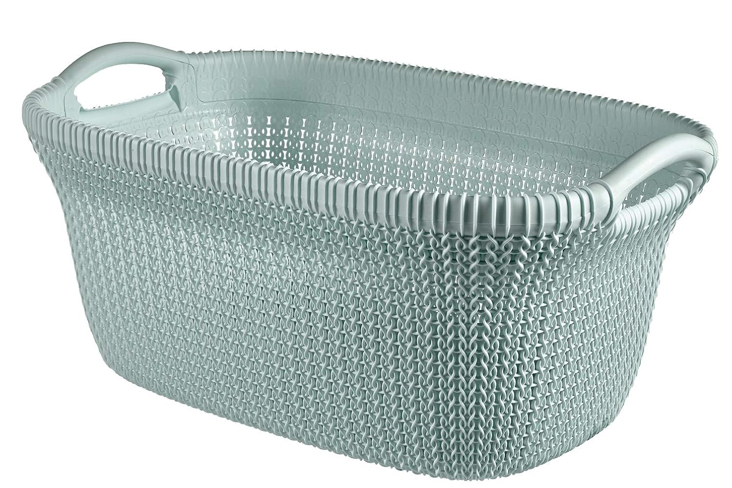 Curver | Panière à Linge +/-40L Tricot 59,5x38,5x27 cm Bleu Gris