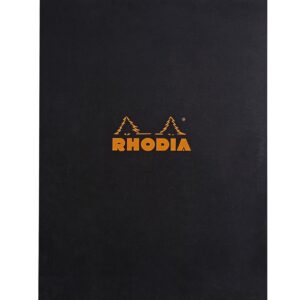 RHODIA 185019C - Notepad Bloc-Notes à Spirale (Reliure Intégrale) Noir - A4 21 x 29,7 cm - Ligné - 80 Feuilles Détachables - Papier Clairefontaine Blanc 80 g/m² - Couverture en Carte Enduite