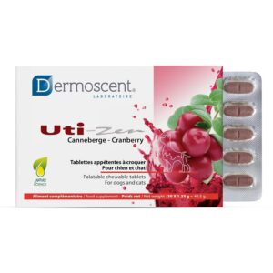 UTI-Zen Canneberge pour Chiens & Chats | Tablettes Appétentes à Croquer | Complément Alimentaire Naturel | 30 x 1,35 g | Dermoscent