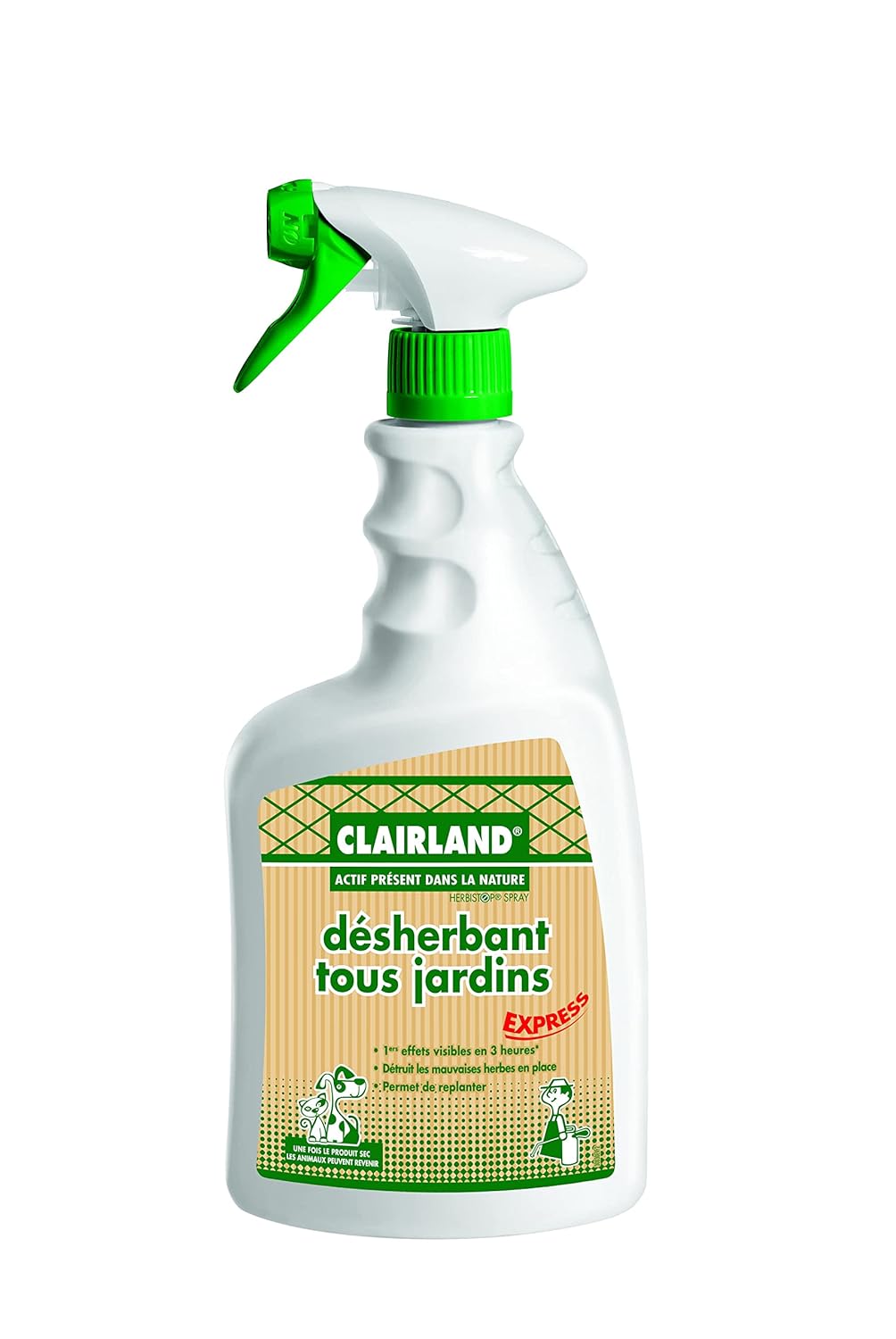 Clairland Désherbant Tous Jardins - Actif présent dans la Nature - Prêt à l'emploi 900 ML