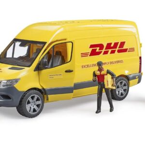 bruder 02671 - MB Sprinter DHL avec chauffeur, y compris caisse grillagée avec paquets d'expédition, véhicule, camionnette