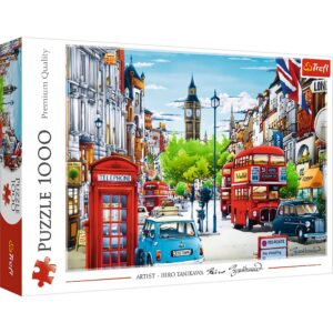 Trefl - Rue de Londres - 1000 Pièces, Ville, Vue sur la Rue de Londres, Angleterre, Big Ben, Bâtiment, DIY Puzzle, Divertissement Créatif, Cadeau, Amusement, Puzzles Classiques
