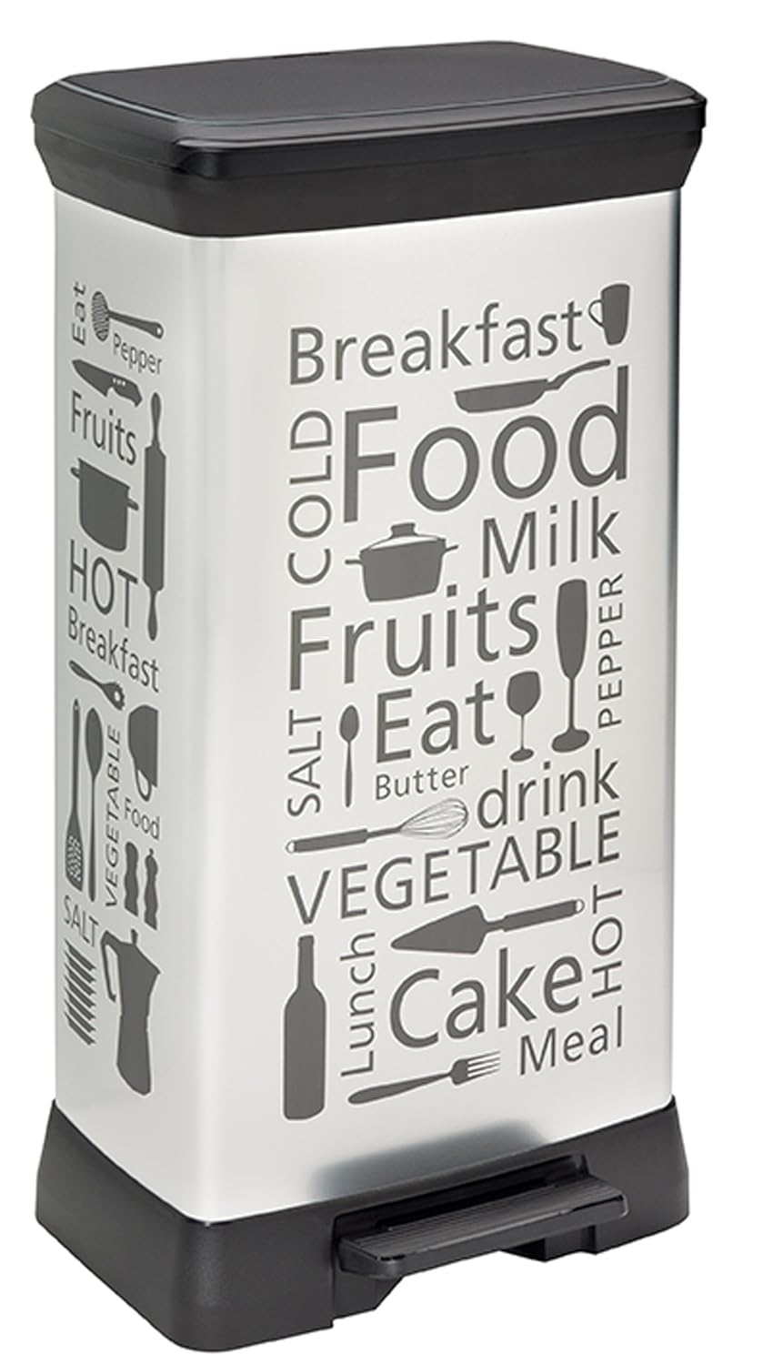 CURVER Decobin — Poubelle rectangulaire à pédale 50 L