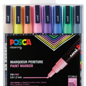 POSCA Set 8 MARQUEURS PC3M Pochette Pastel