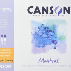 CANSON Montval - Bloc 12 feuilles papier aquarelle - Grain fin - 30 x 40 cm - 300g/m²