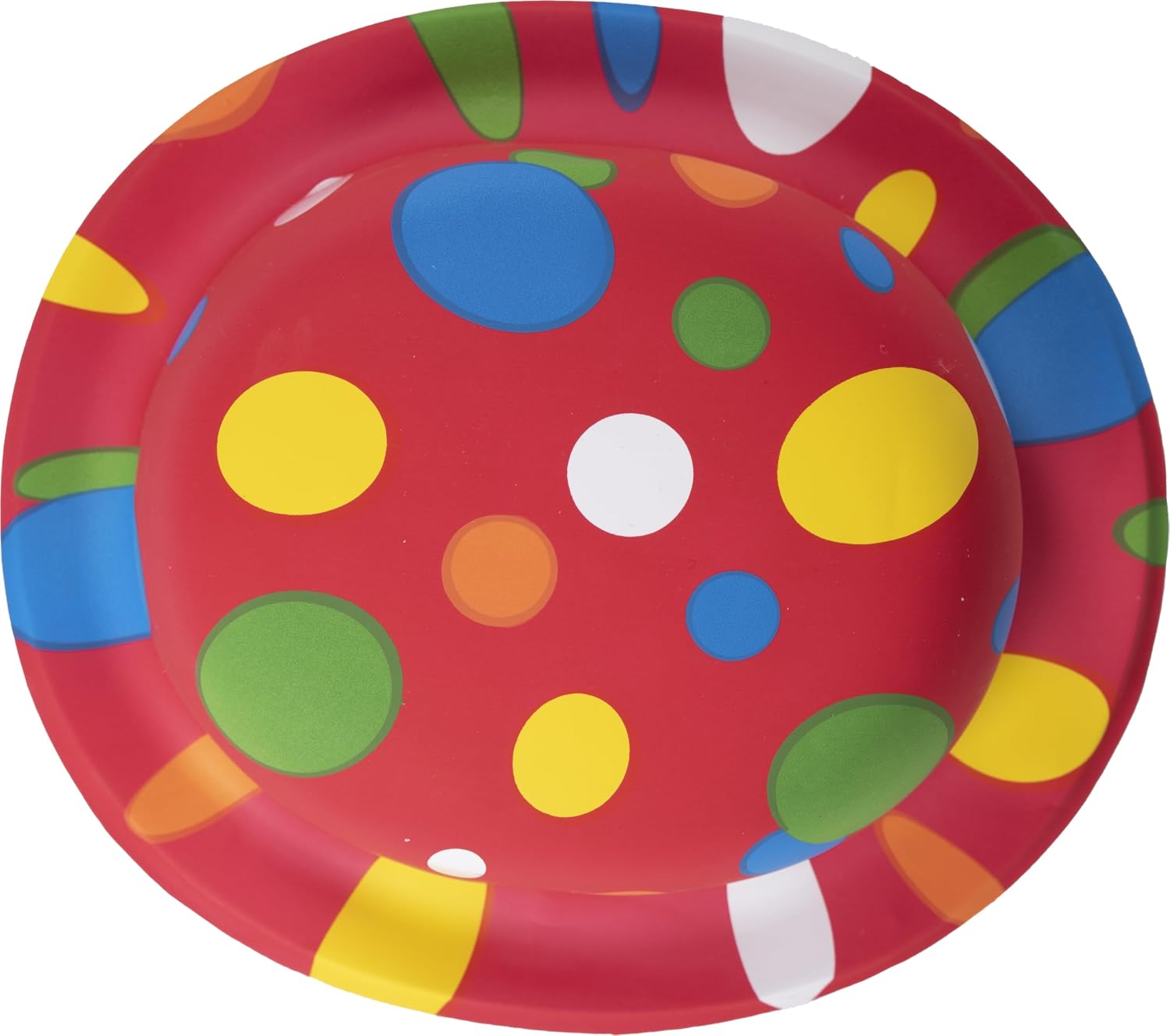 P'TIT CLOWN — Chapeau melon rouge à pois multicolores adulte – Image 2