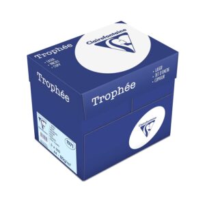 Clairefontaine - Réf. 1971C – 2500 feuilles de papier couleur au format A4 - Trophée 80 g/m² – Carton contenant 5 ramettes de 500 feuilles – Couleur bleu